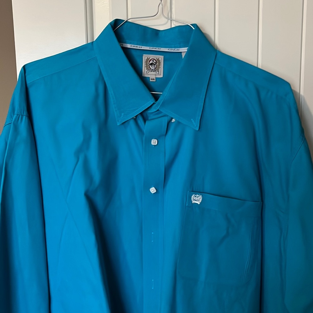 Cinch mens Teal western shirt. Cowboy up!